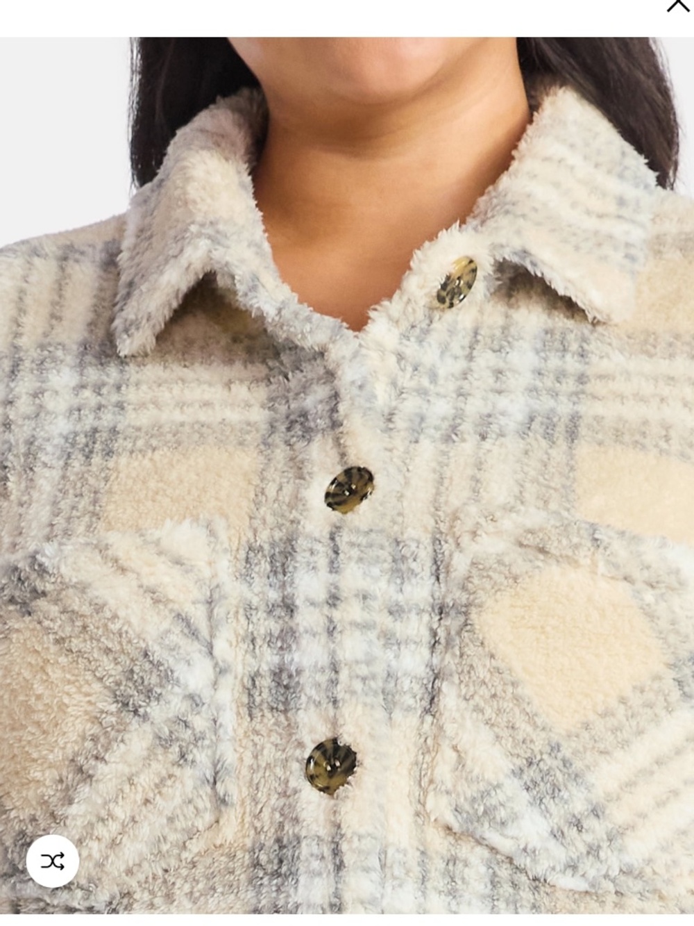 Terra and Sky Women’s Plus Whipped Cream Combo Buttoned Shacket Size 3X NWT - Picture 5 of 6
